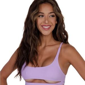 iHeartRaves Lavender Underboob Top